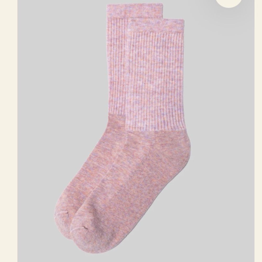 AMERICAN TRENCH The Supermerino Crew Socks, BLUSH HEATHER, size 6-10, NWT